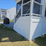 4x4 White Transcend Post Black round Balusters PVC 4'Gate PVC smooth skirting Railing - Transcend Transcend Rail Flat Cap-14-Apr 08 2024 02_12pm-K5wo