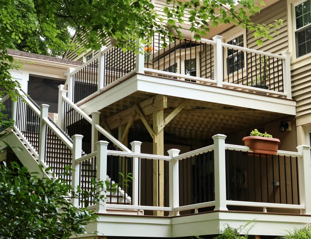deck with porch enclosure